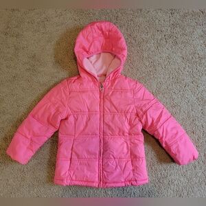 Healthtex Toddler Girl's Pink Puffer Fleece Lined Jacket Size 4T